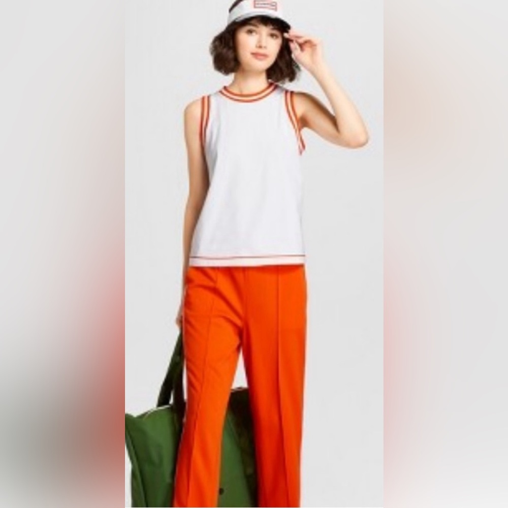 Hunter for Target Contrast Trim White & Orange Tank Top Size XL GUC*